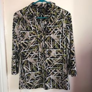 Alfani multi color shirt size S runs like M